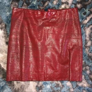 Red Snakeskin Ann Demeulemeester Skirt